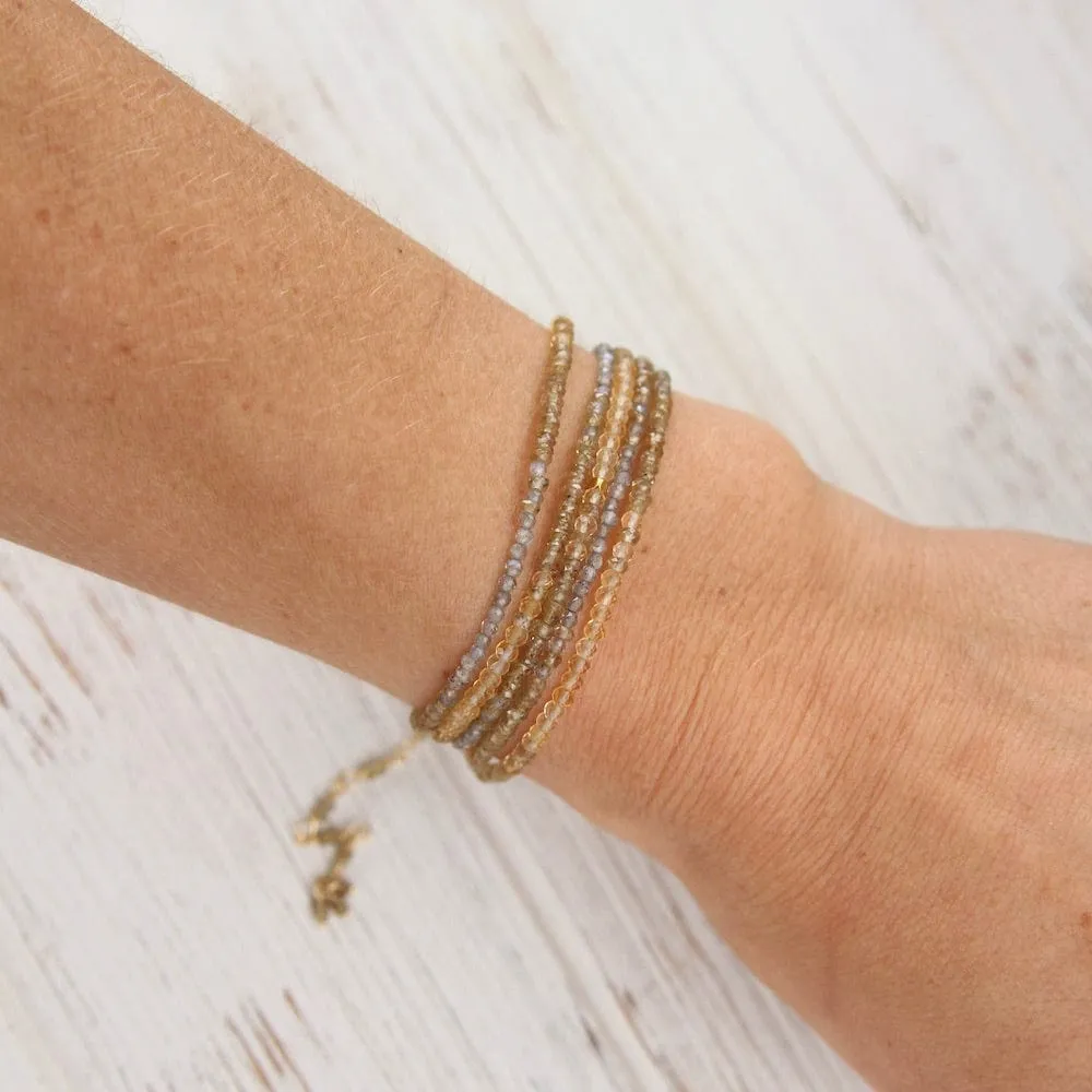 Ombre Golden Wrap Bracelet & Necklace
