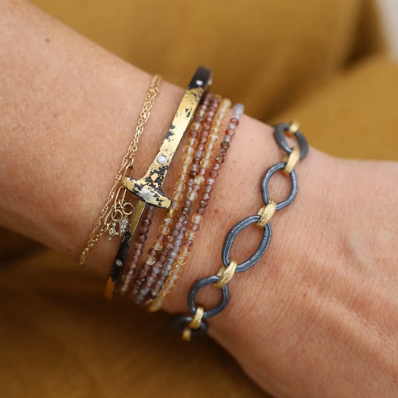 Ombre Golden Wrap Bracelet & Necklace