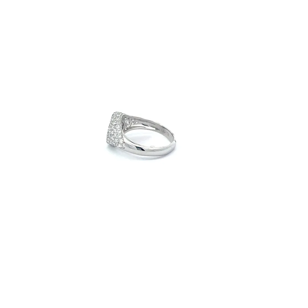 Pave` Diamond Signet Pinky Ring