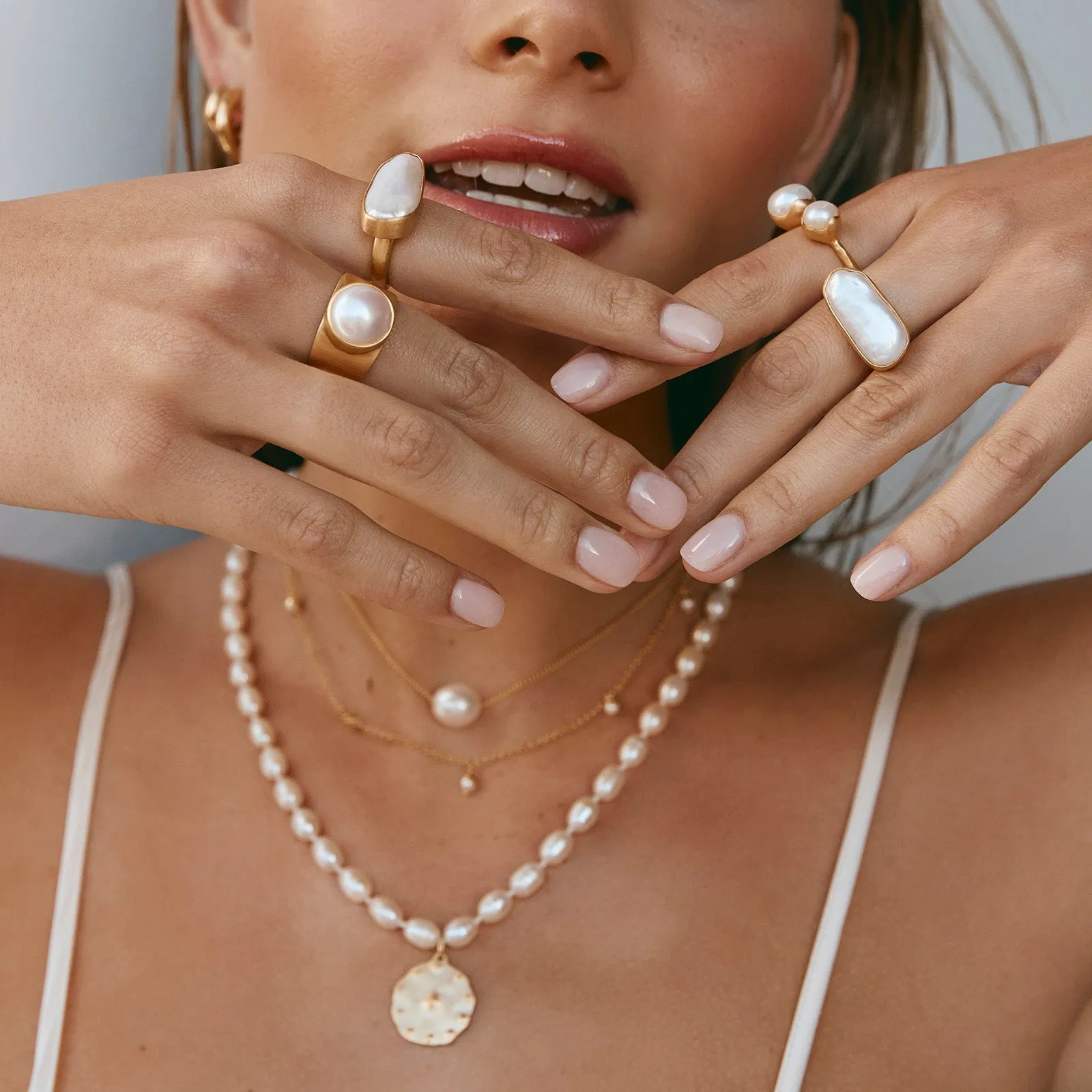 PEARL DOME RING - GOLD
