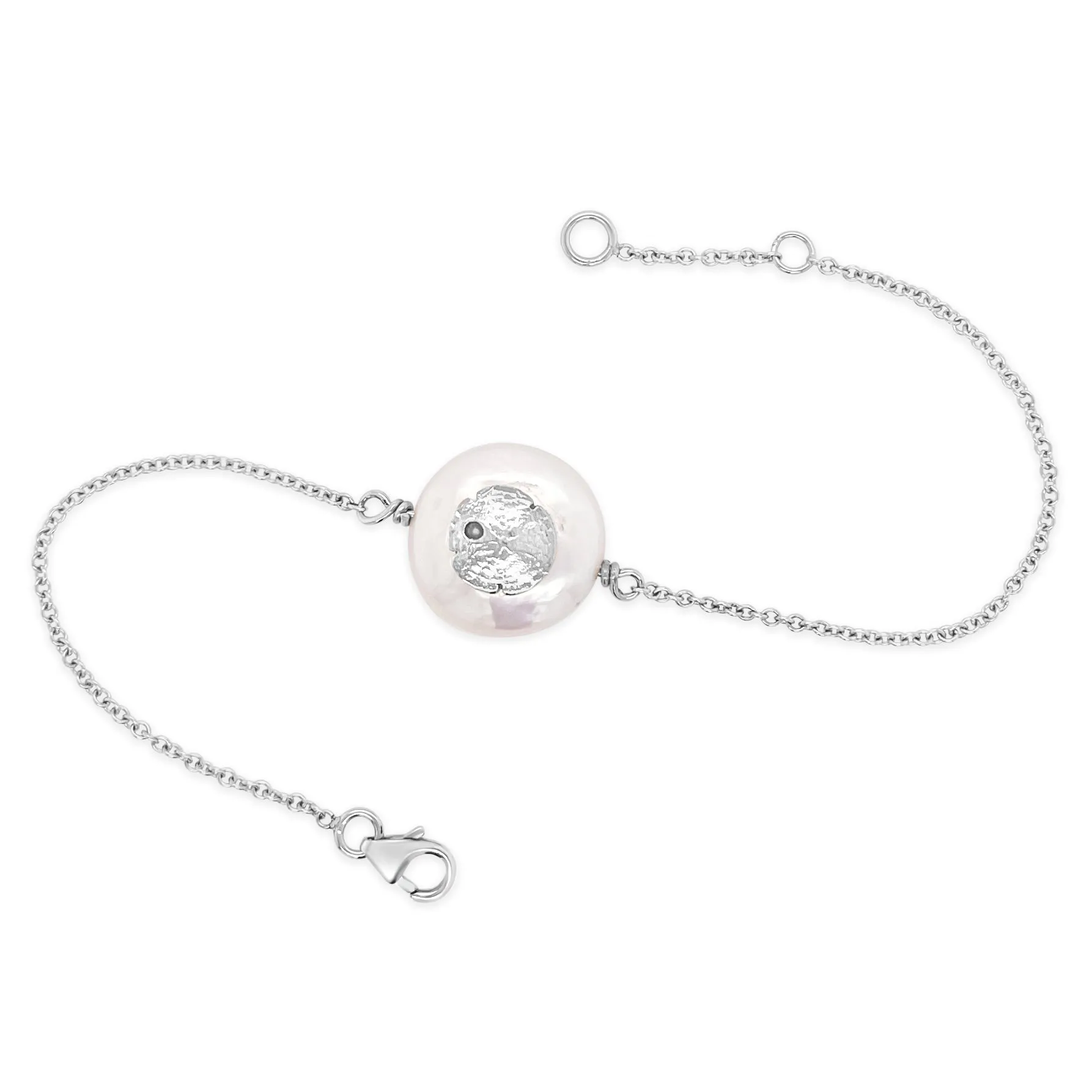 Petite Sand Dollar Coin Pearl Chain Bracelet