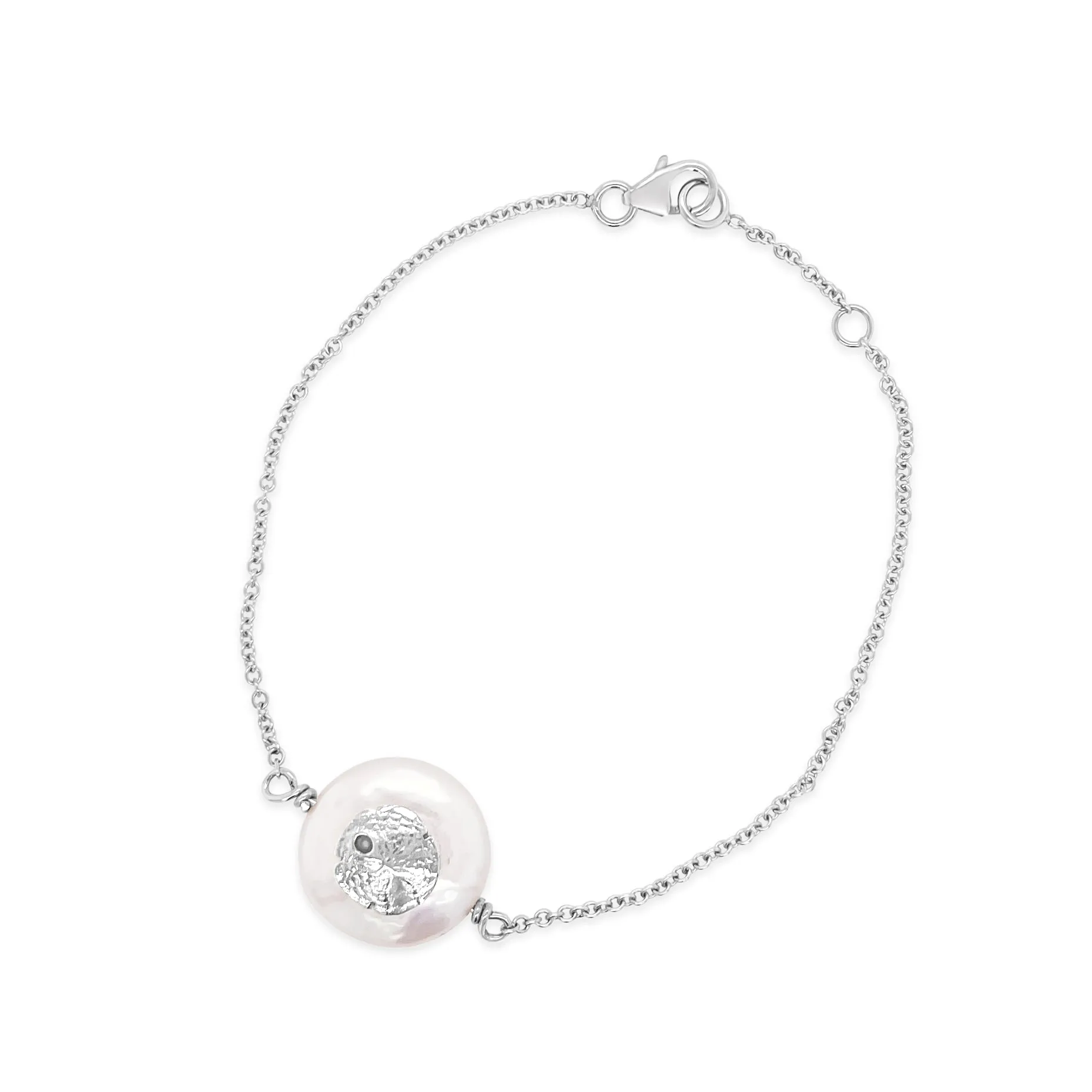 Petite Sand Dollar Coin Pearl Chain Bracelet