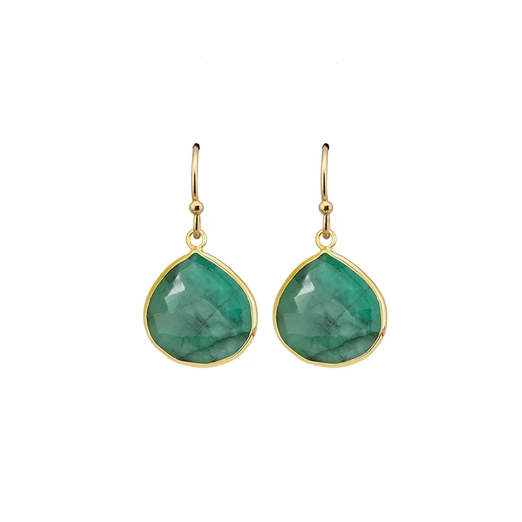 Raw Emerald Earrings