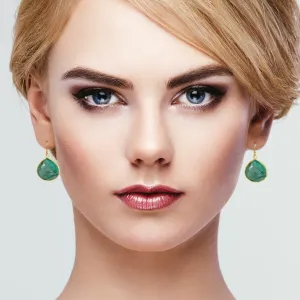 Raw Emerald Earrings