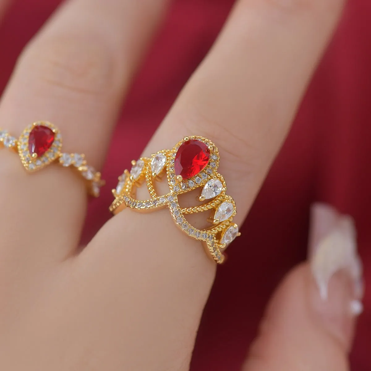 Scarlet Tiara Ring
