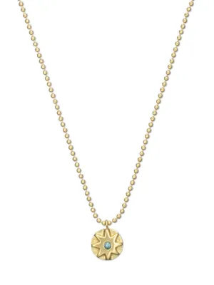 Small Round Turquoise Star Pendant Necklace