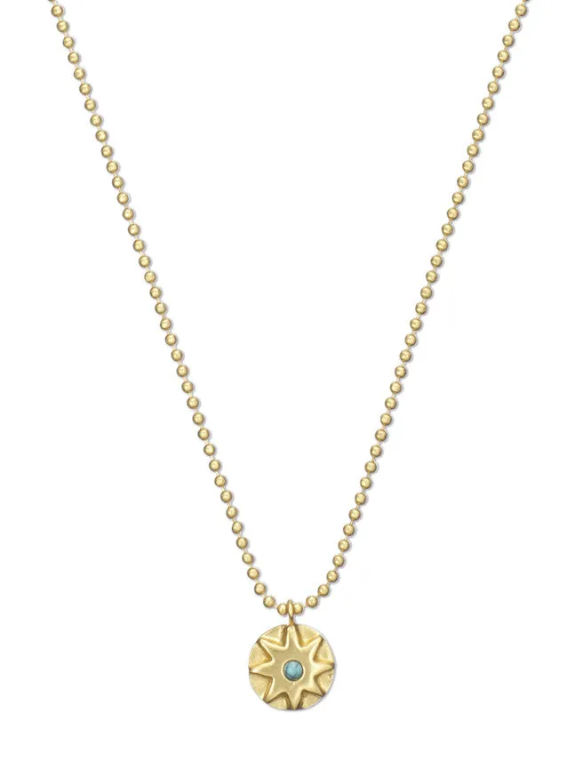 Small Round Turquoise Star Pendant Necklace