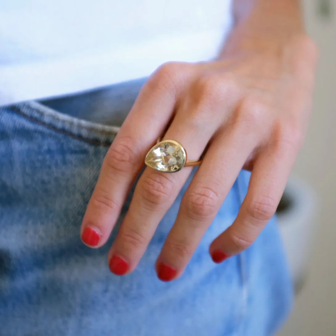 Tilted Citrine Ring