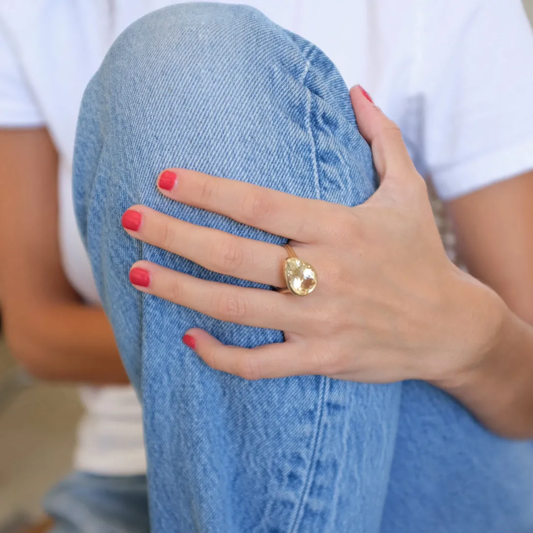 Tilted Citrine Ring