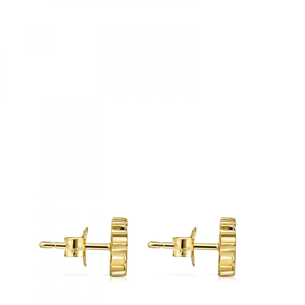 Tous Gold Real Sisy bear Earrings with Gemstones 812453050