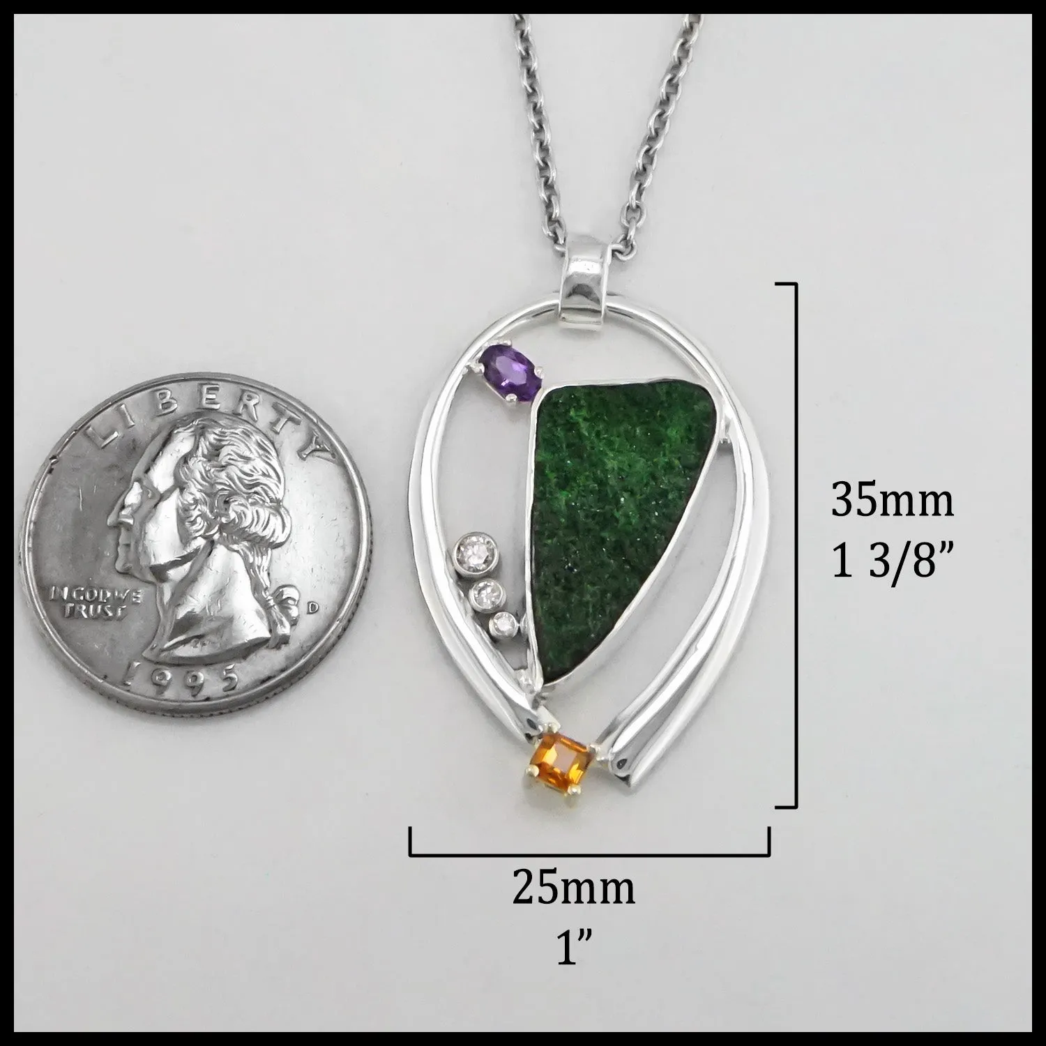 Uvorite and Diamonds Pendant