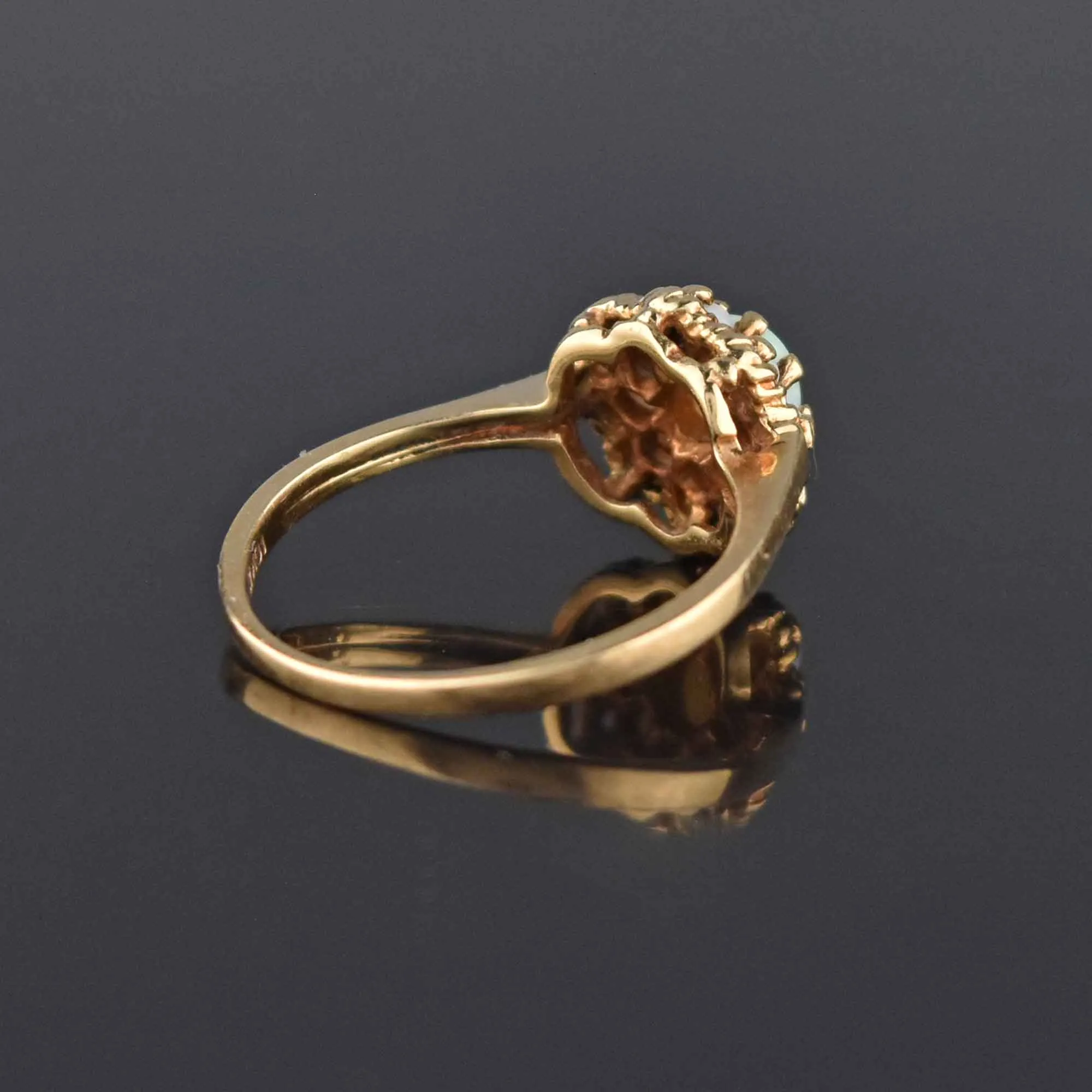 Vintage Estate Gold Opal Cluster Cocktail Ring